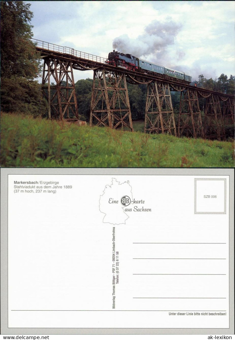 Markersbach-Raschau-Markersbach Stahlviadukt Mit Dampflokomotive 1995 - Markersbach