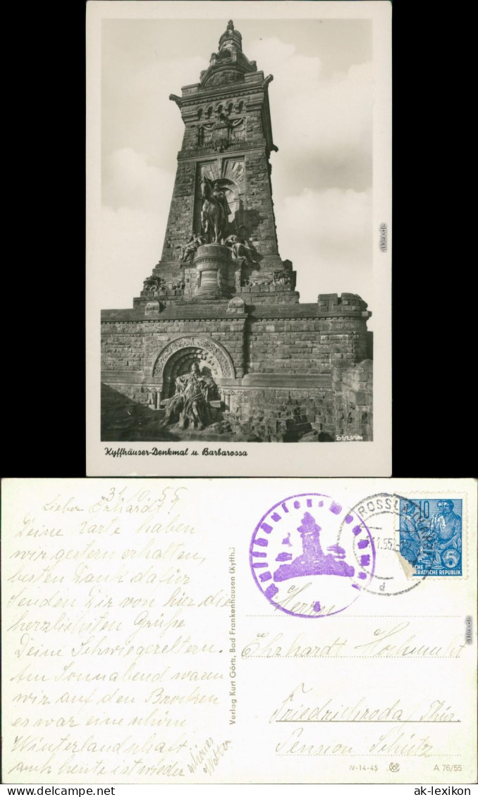 Kelbra (Kyffhäuser) Kaiser-Friedrich-Wilhelm/Barbarossa-Denkmal 1955 - Kyffhaeuser