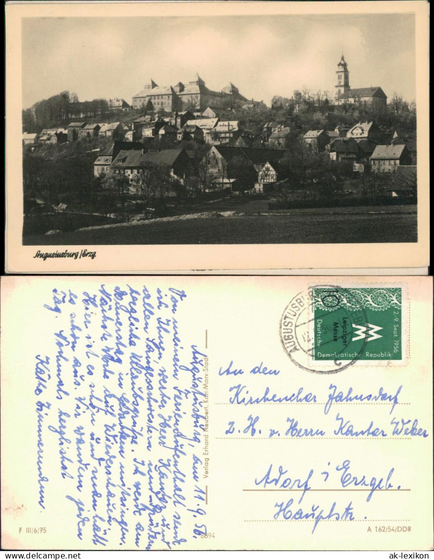 Ansichtskarte Augustusburg Blick Auf Den Ort 1954 - Augustusburg