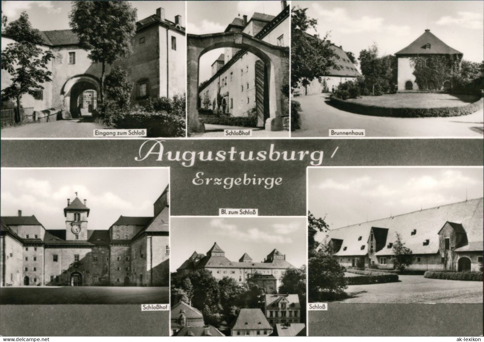 Augustusburg Schloßeingang, Schloßhof, Brunnenhaus, Schloß 1976 - Augustusburg