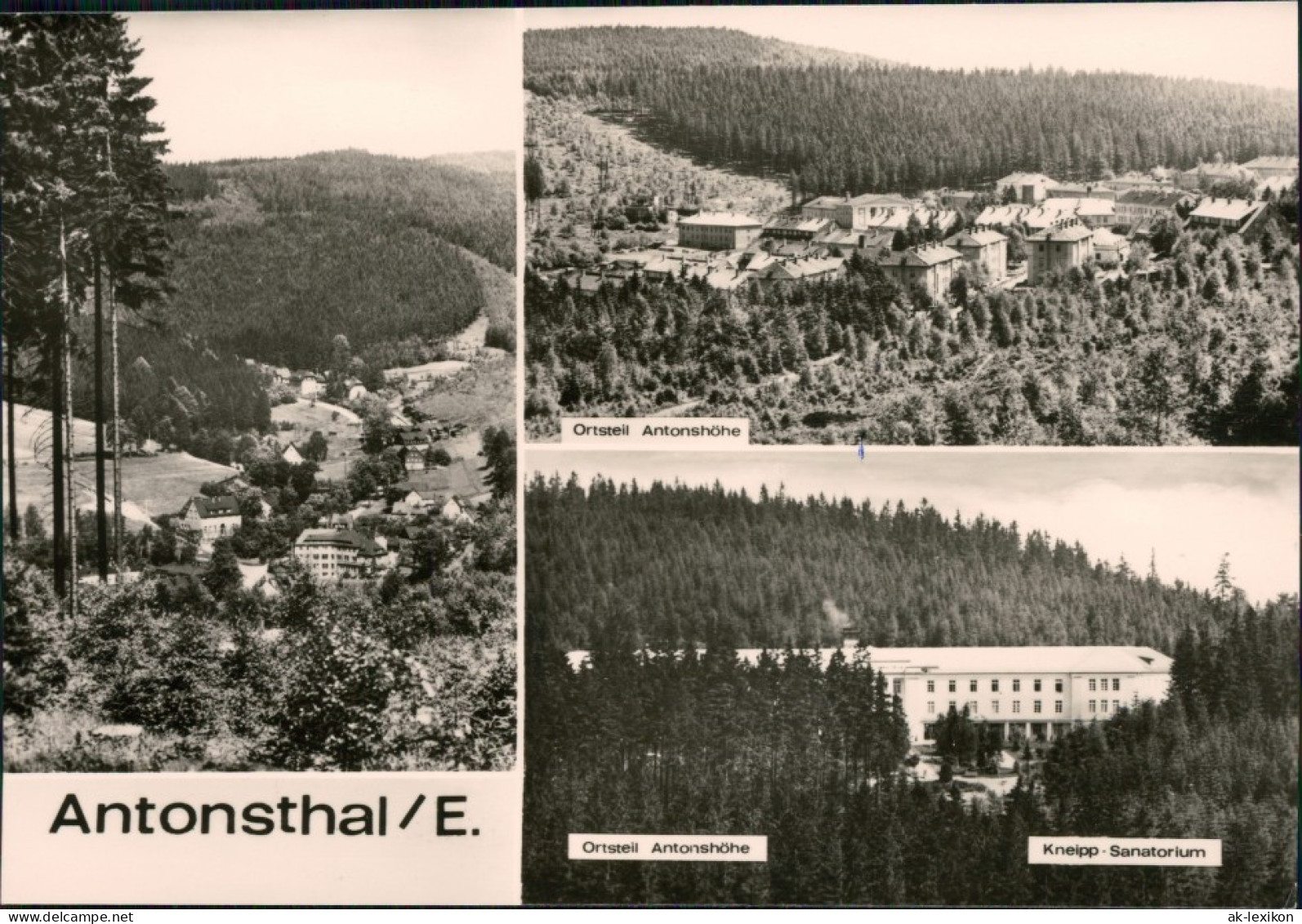 Antonsthal-Breitenbrunn (Erzgebirge) Panorama, OT  Kneipp-Sanatorium 1973 - Breitenbrunn