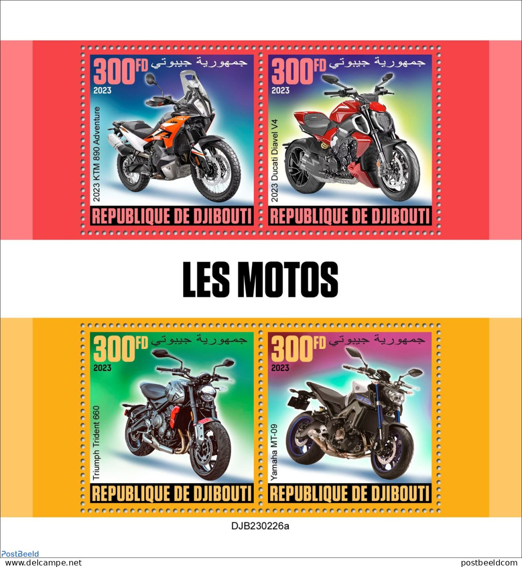 Djibouti 2023 Motorcycles, Mint NH, Transport - Motorcycles - Moto