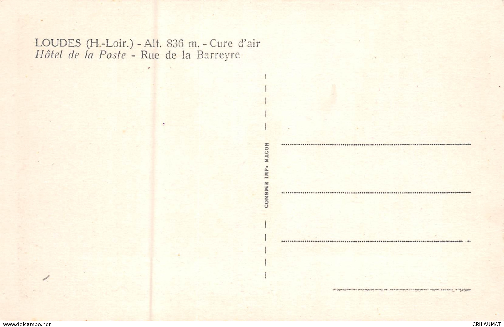 43-LOUDES-Hotel De La Poste Rue De La Barreyre-N 6006-A/0099 - Loudes