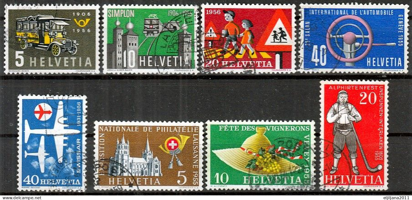 Switzerland / Helvetia / Schweiz / Suisse 1955 - 1956 ⁕ Nice Collection / Lot Of 23 Used Stamps - See All Scan - Used Stamps