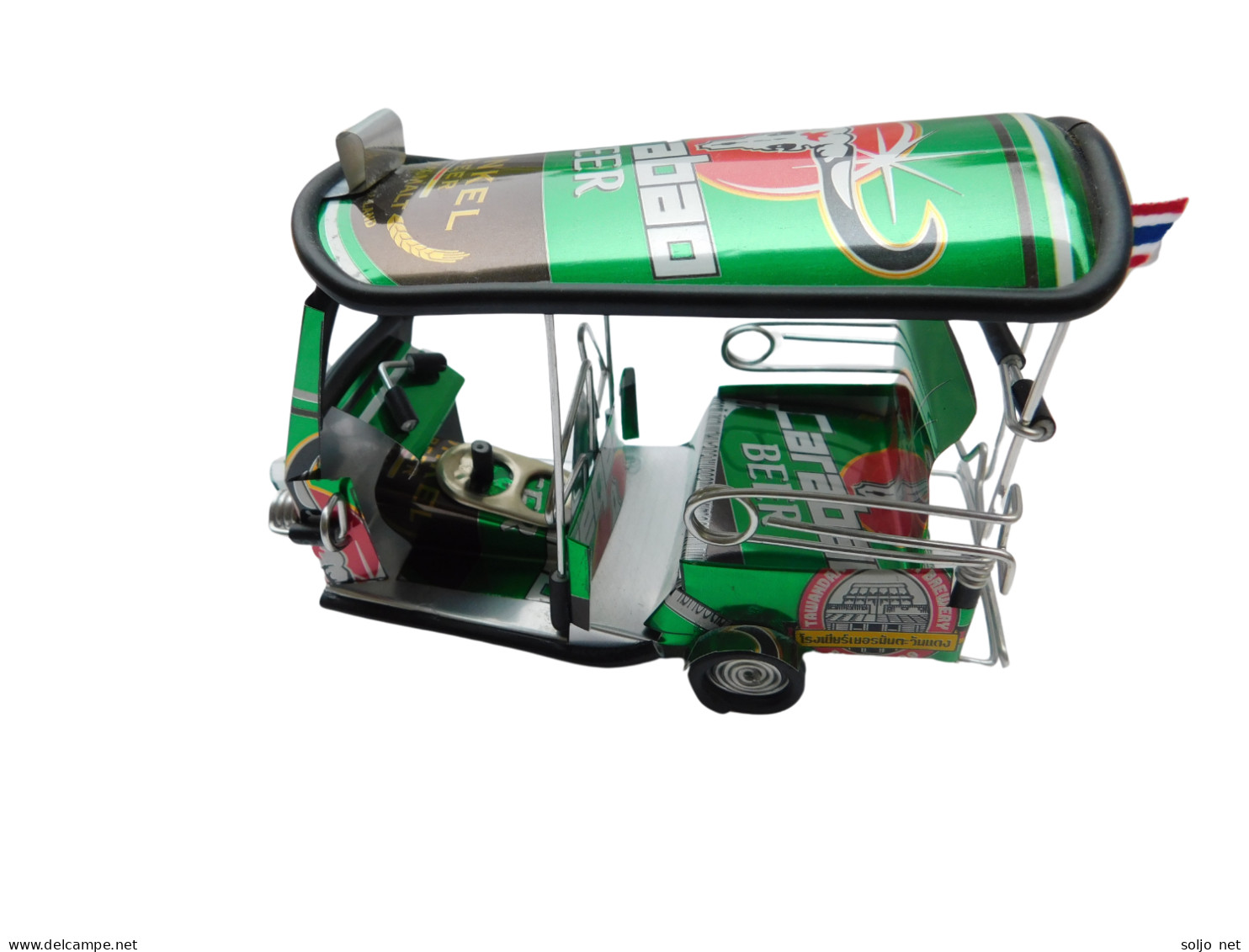 *** Carabao Beer Dunkel *** Detailgetreue Handgefertigte Nachbildung: TUK TUK Taxi Aus Thailand - 14x7x6 Cm - Motos