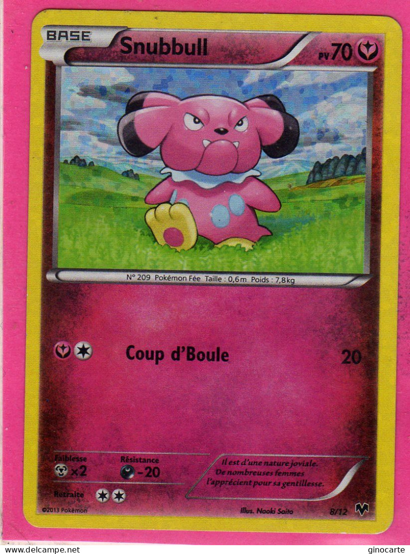 Carte Pokemon Francaise 2013 Mc Donald's 8/12 Snubull 70pv Holo Bon Etat - McDonald's