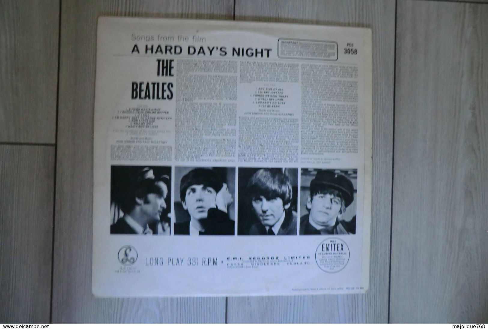 Disque - The Beatles - A Hard Day's  Night - Parlophone PCS 3058 Stéréo Original Anglais  - UK 1964 - En Parfait état - - Rock