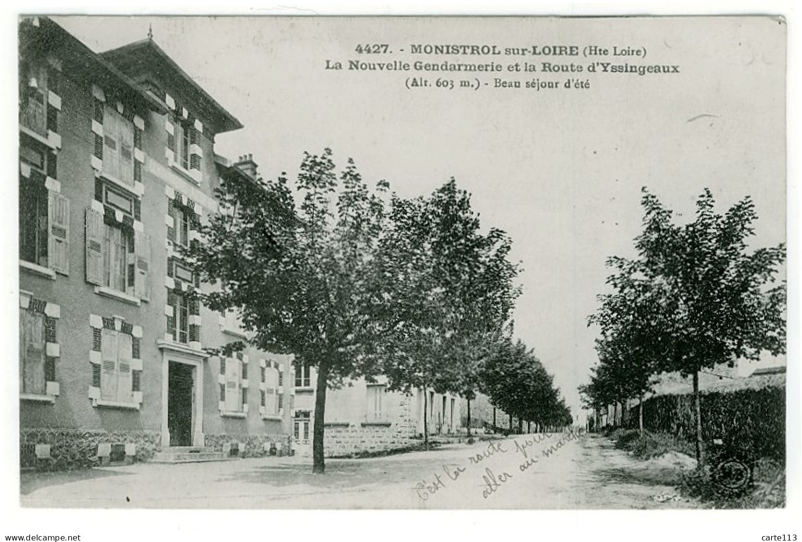 43 - B3580CPA - MONISTROL SUR LOIRE - La Nouvelle Gendarmerie Et La Route D'YSSINGEAUX - Bon état - HAUTE-LOIRE - Monistrol Sur Loire