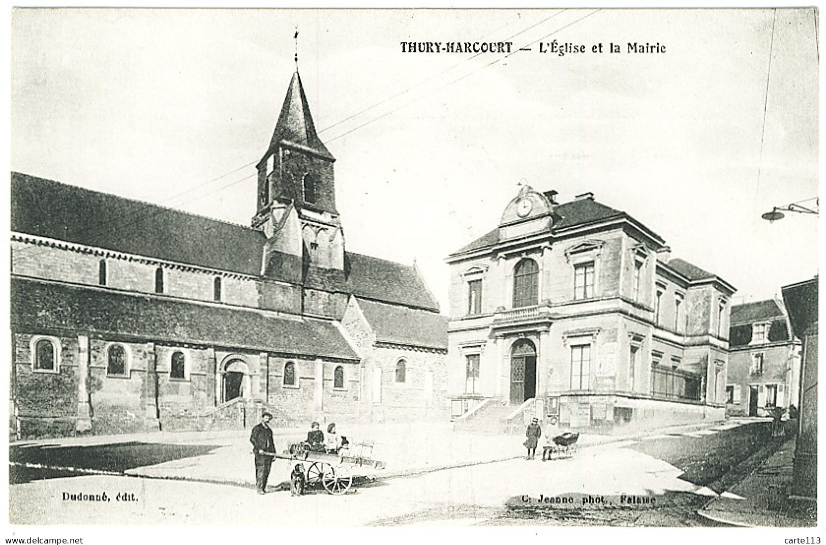 14 - B9220CPA - THURY-HARCOURT - Eglise Et La Mairie - Parfait état - CALVADOS - Thury Harcourt