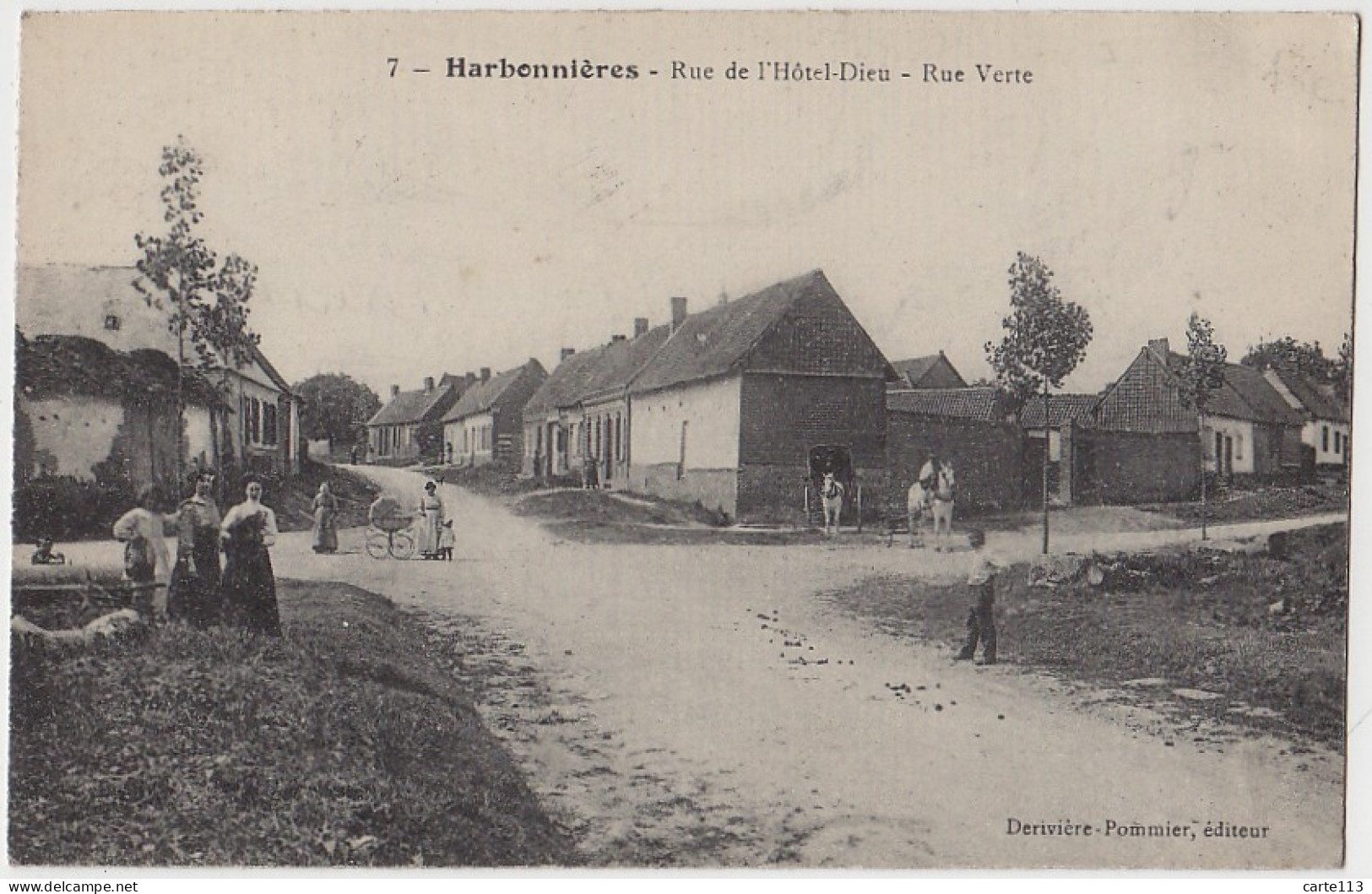 80 - B17897CPA - HARBONNIERES - Rue De L' Hotel Dieu - Rue Verte - Très Bon état - SOMME - Hornoy Le Bourg