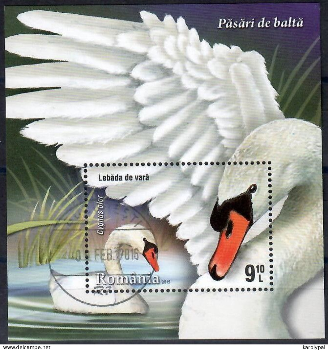 Romania, 2015  CTO, Mi. Bl. Nr. 636                         Waterfowl (2015) - Used Stamps