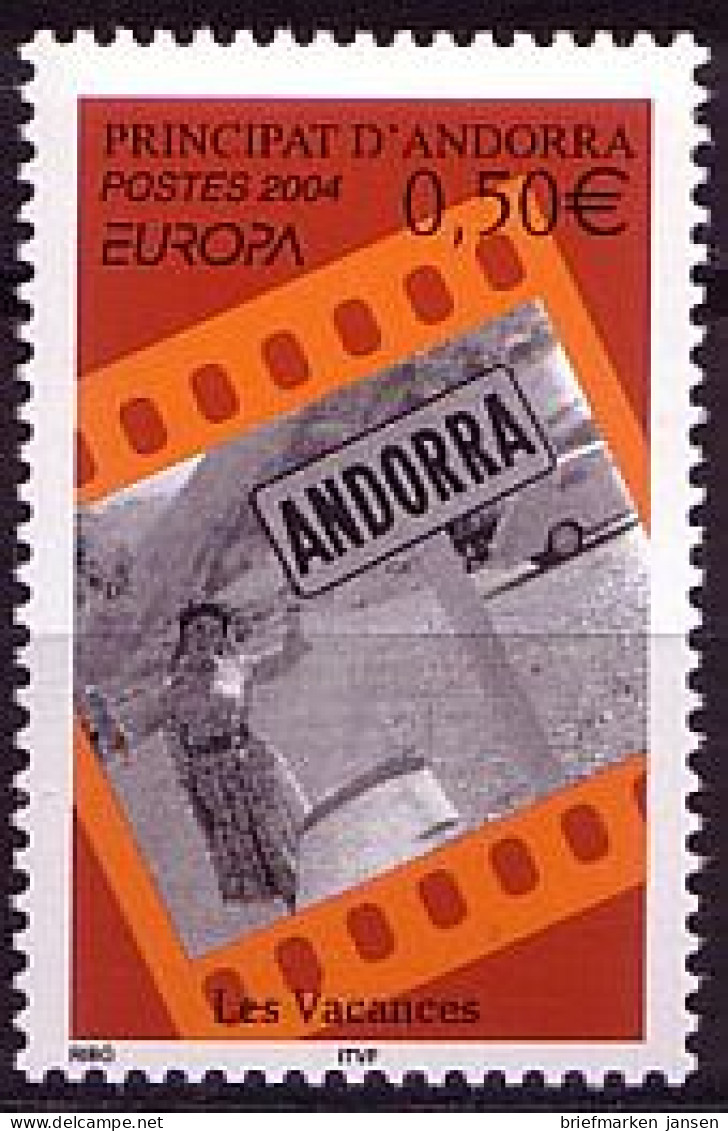 Andorra Franz Mi.Nr. 615 Europa 2004: Ferien - Touristin (0,50) - Autres & Non Classés