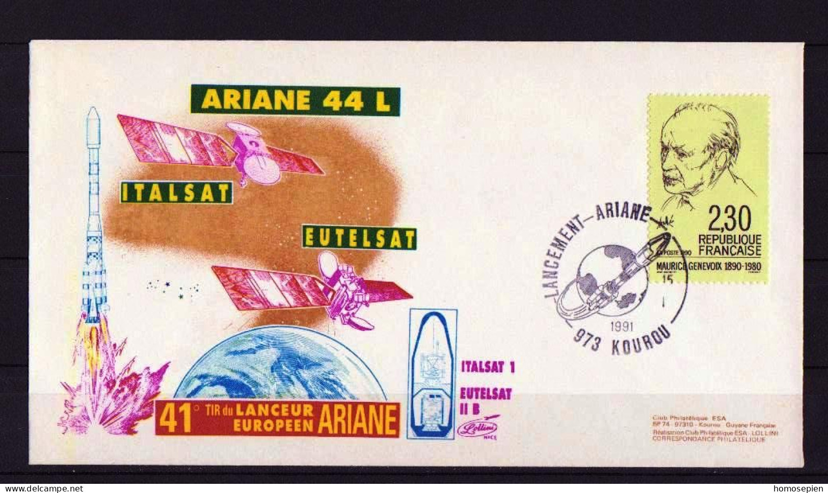 Espace 1991 01 16 - ESA - Ariane V41 - Composite Noire - Europa