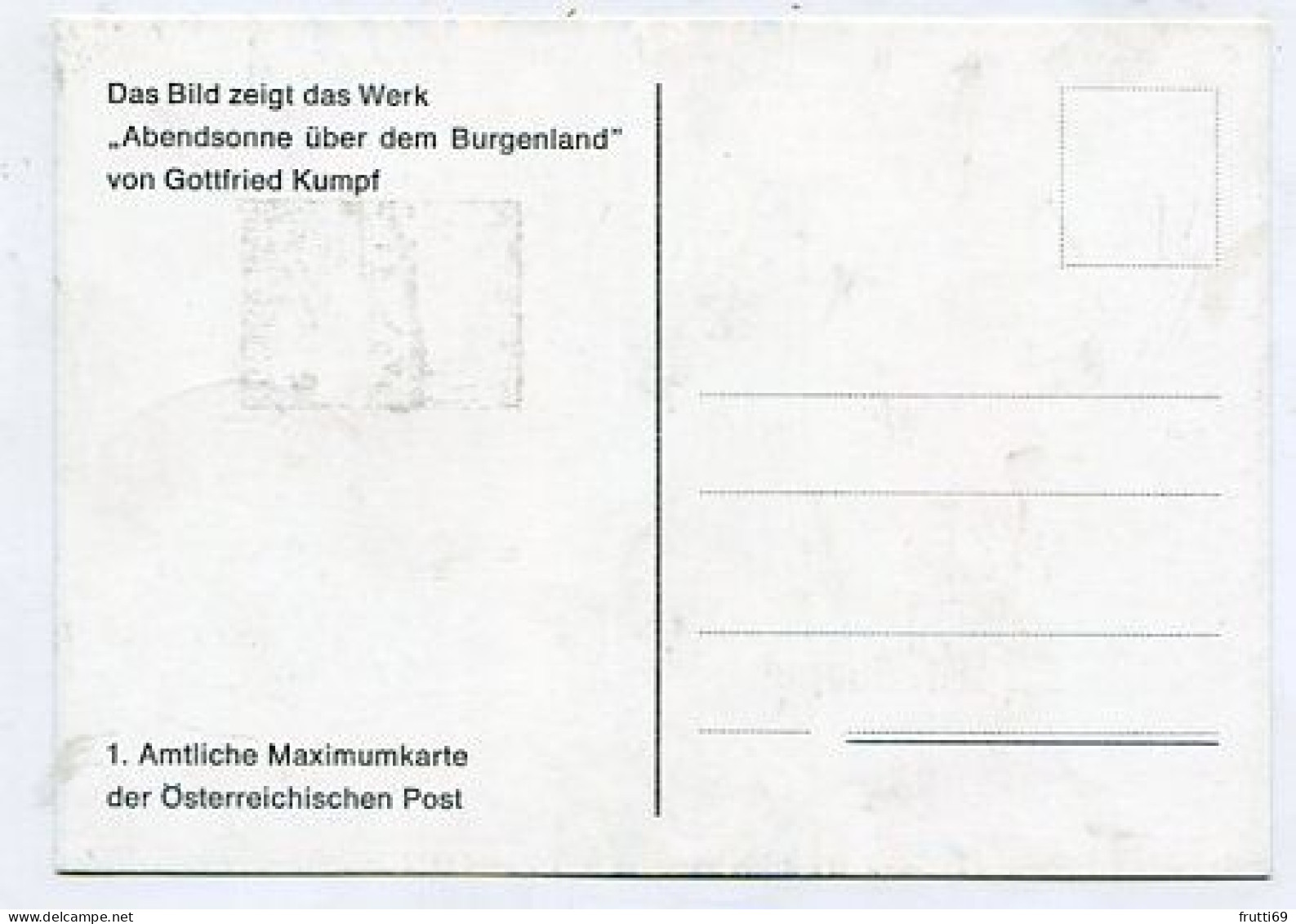 MC 213269 AUSTRIA - Gottfried Kumpf - Abendsonne über Dem  Burgenland - Maximumkaarten