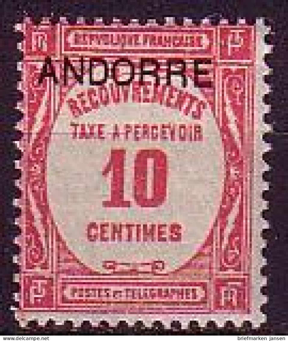 Andorra Frz. Porto Mi.Nr. 10 Posta.Portom.Frankr.Mi.Nr.64 M.Aufdr.ANDORRE (10) - Autres & Non Classés