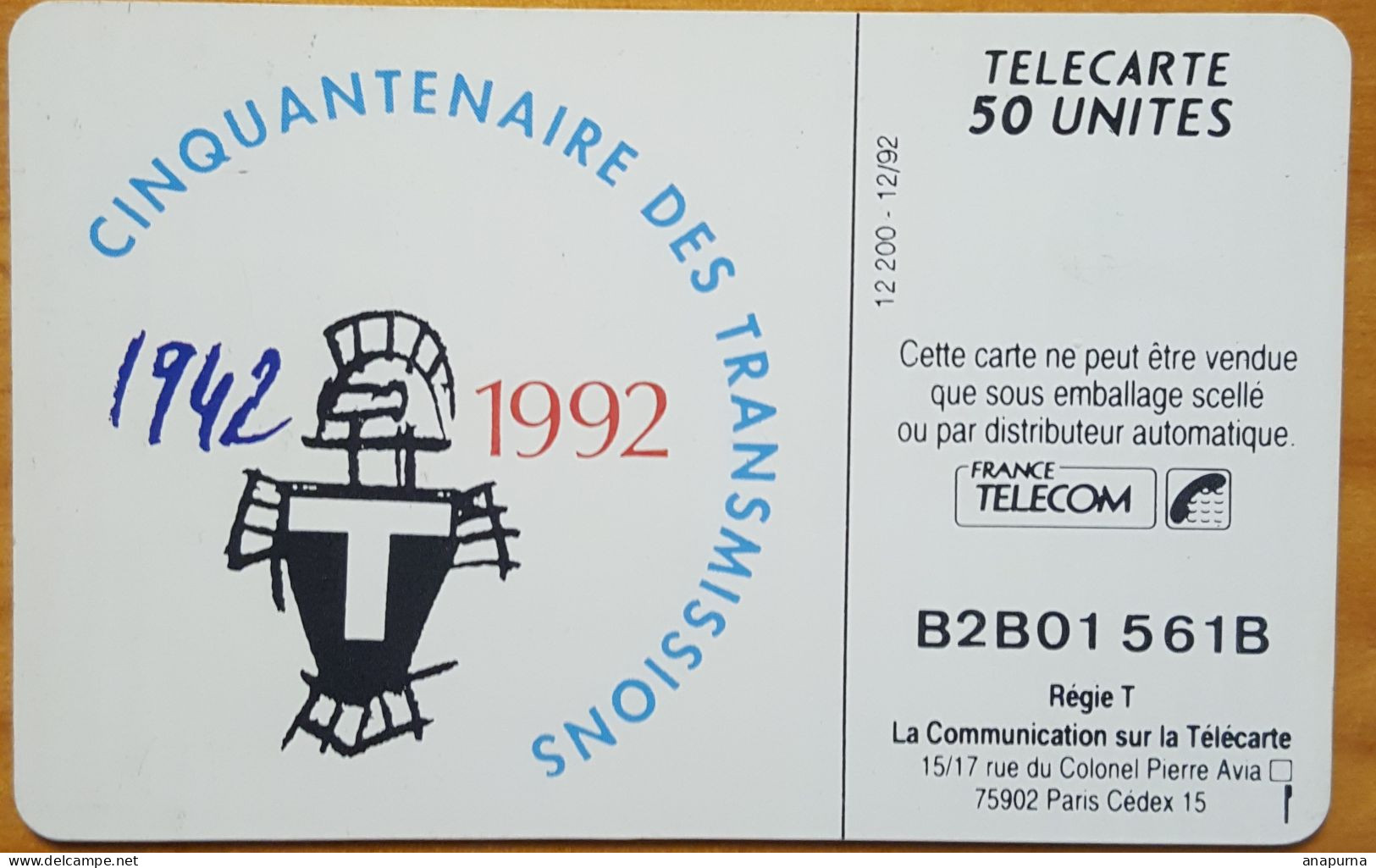 RITA, Transmissions, Carte Commémorative 50eme Anniversaire Des Transmissions 1942 1992 - Armée