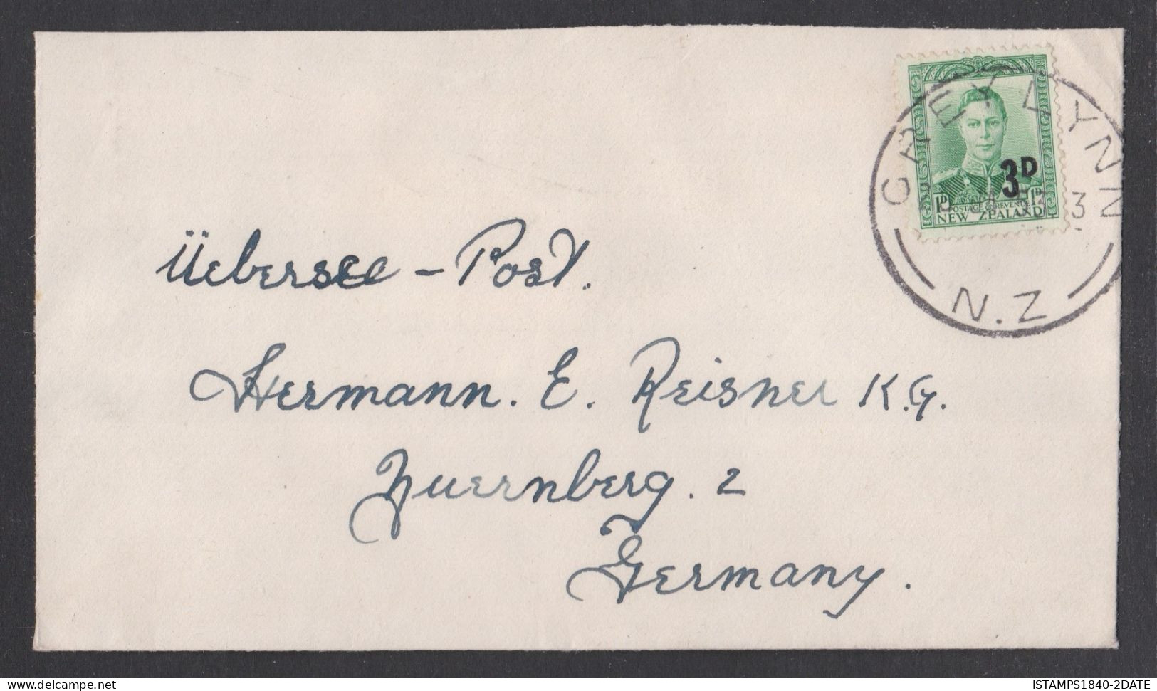 001239/ New Zealand 1953 Cover  To Germany - Luftpost