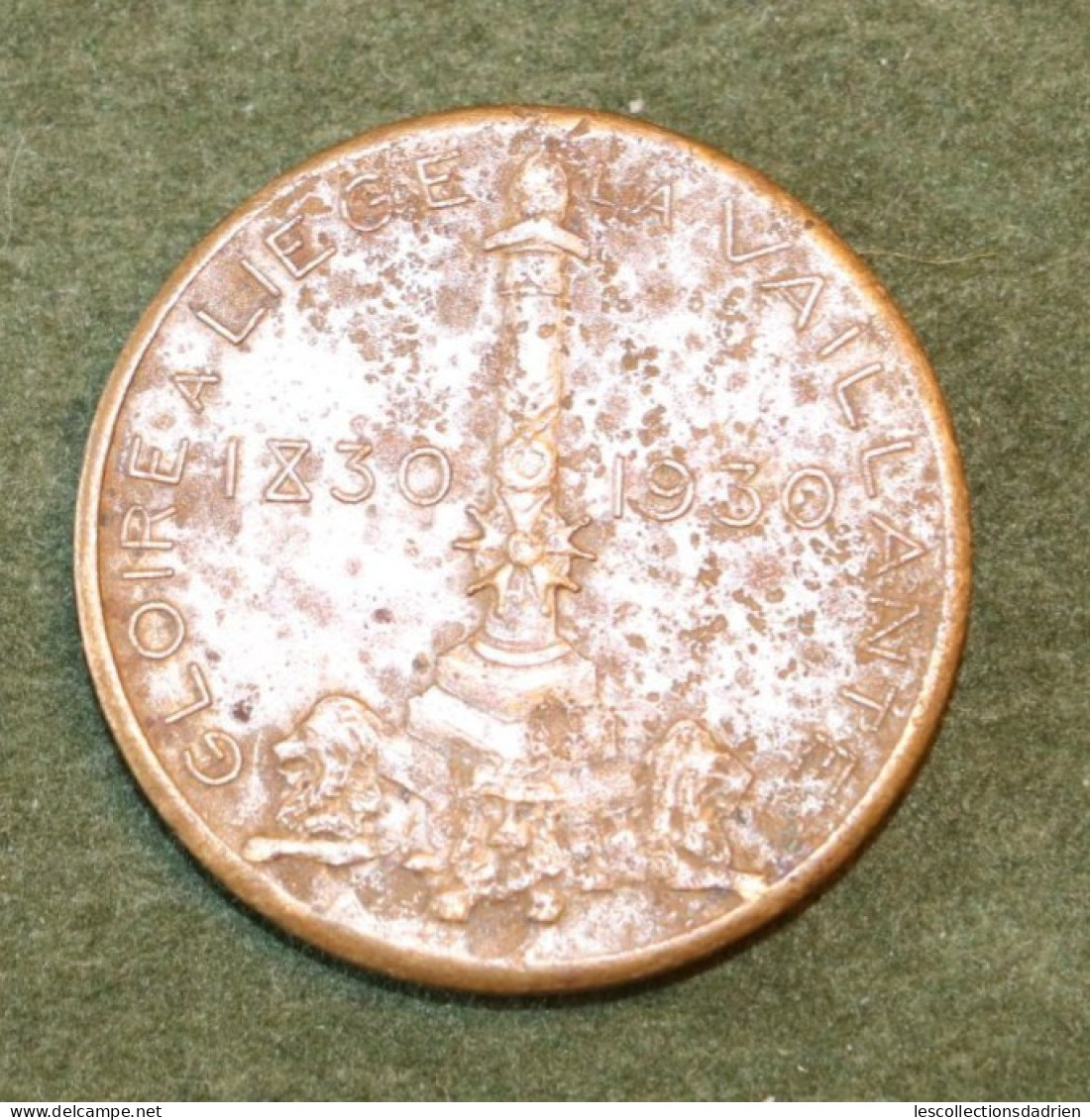 Médaille Jeton Belge  Liège La Vaillante 1830-1930 - Belgian Medal Médaillette Journée - Otros & Sin Clasificación