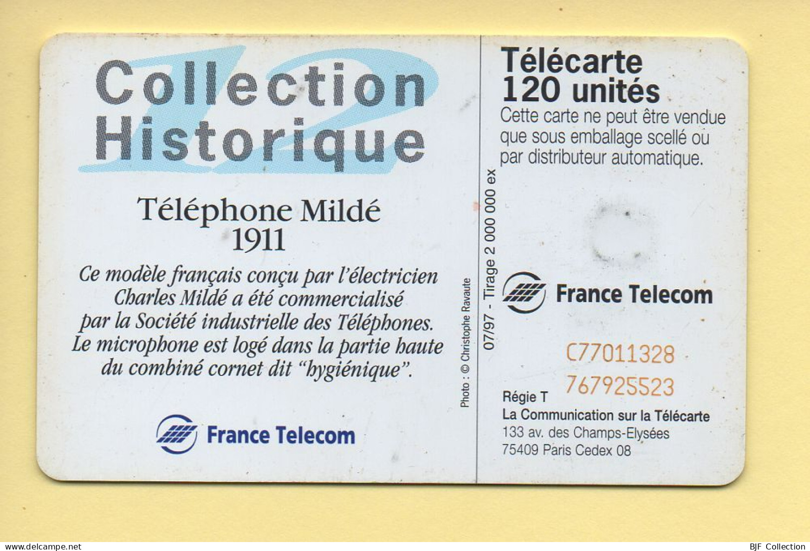 Télécarte 1997 : Téléphone Mildé 1911 / 120 Unités (voir Puce Et Numéro Au Dos) - 1997