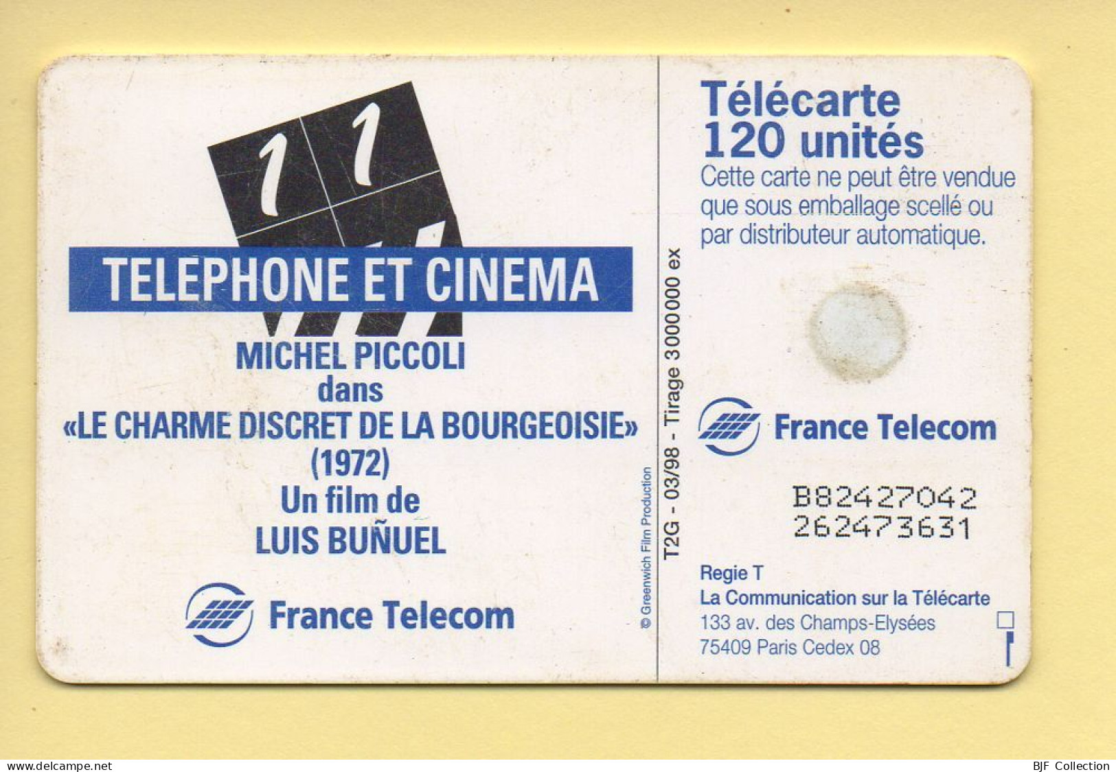 Télécarte 1998 : Michel Piccoli / 120 Unités (voir Puce Et Numéro Au Dos) - 1998