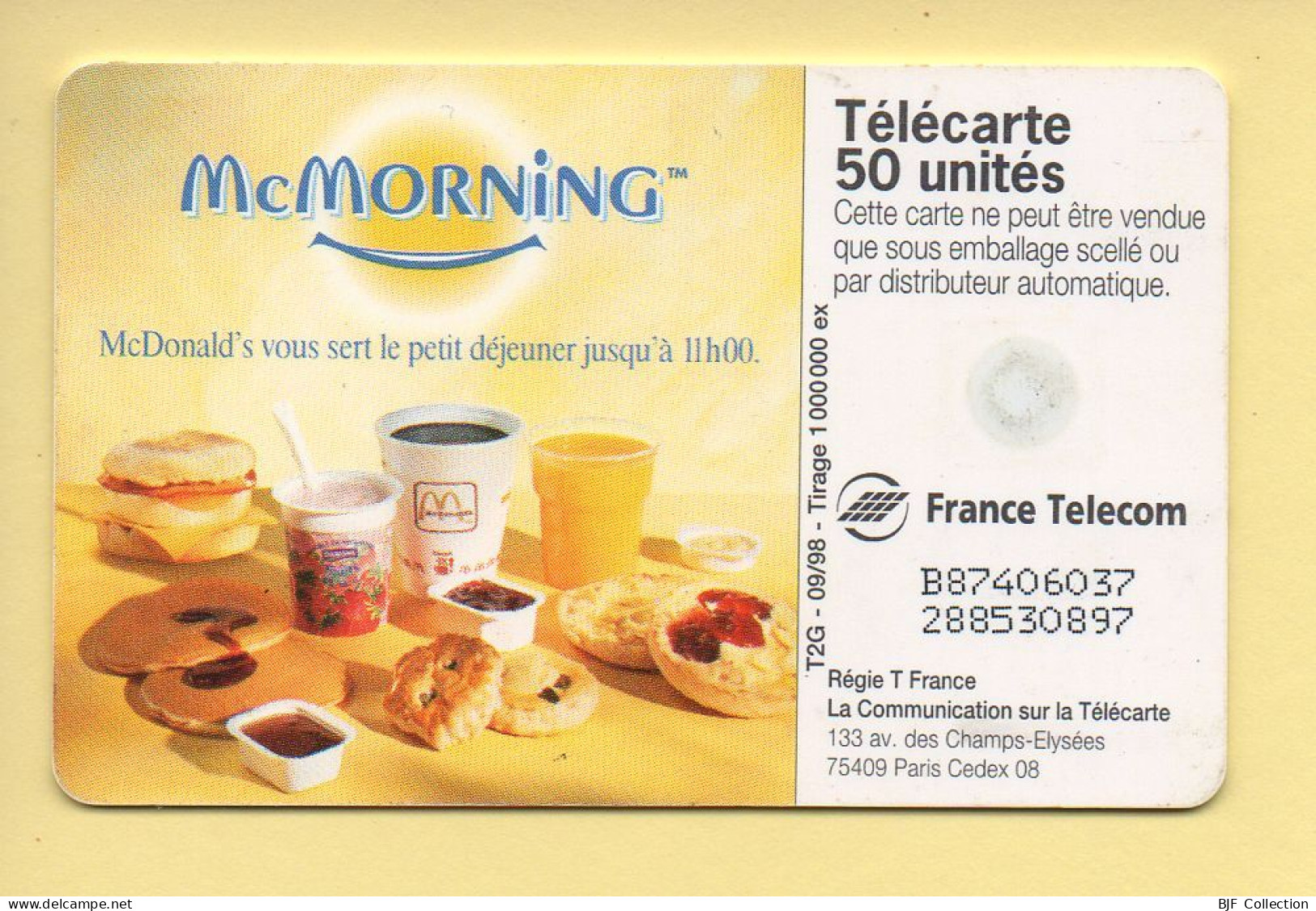 Télécarte 1998 : MC DONALD'S / 50 Unités (voir Puce Et Numéro Au Dos) - 1998