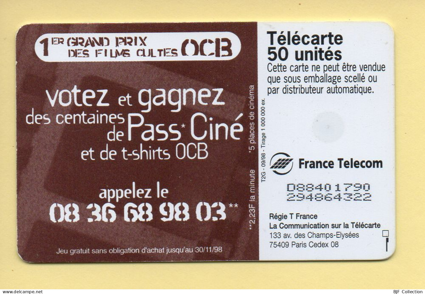 Télécarte 1998 : O C B / 50 Unités (voir Puce Et Numéro Au Dos) - 1998