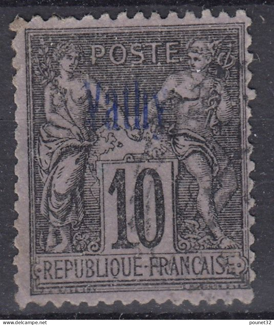 TIMBRE VATHY TYPE SAGE 10c NOIR SURCHARGE N° 4 OBLITERATION TRES LEGERE - Used Stamps