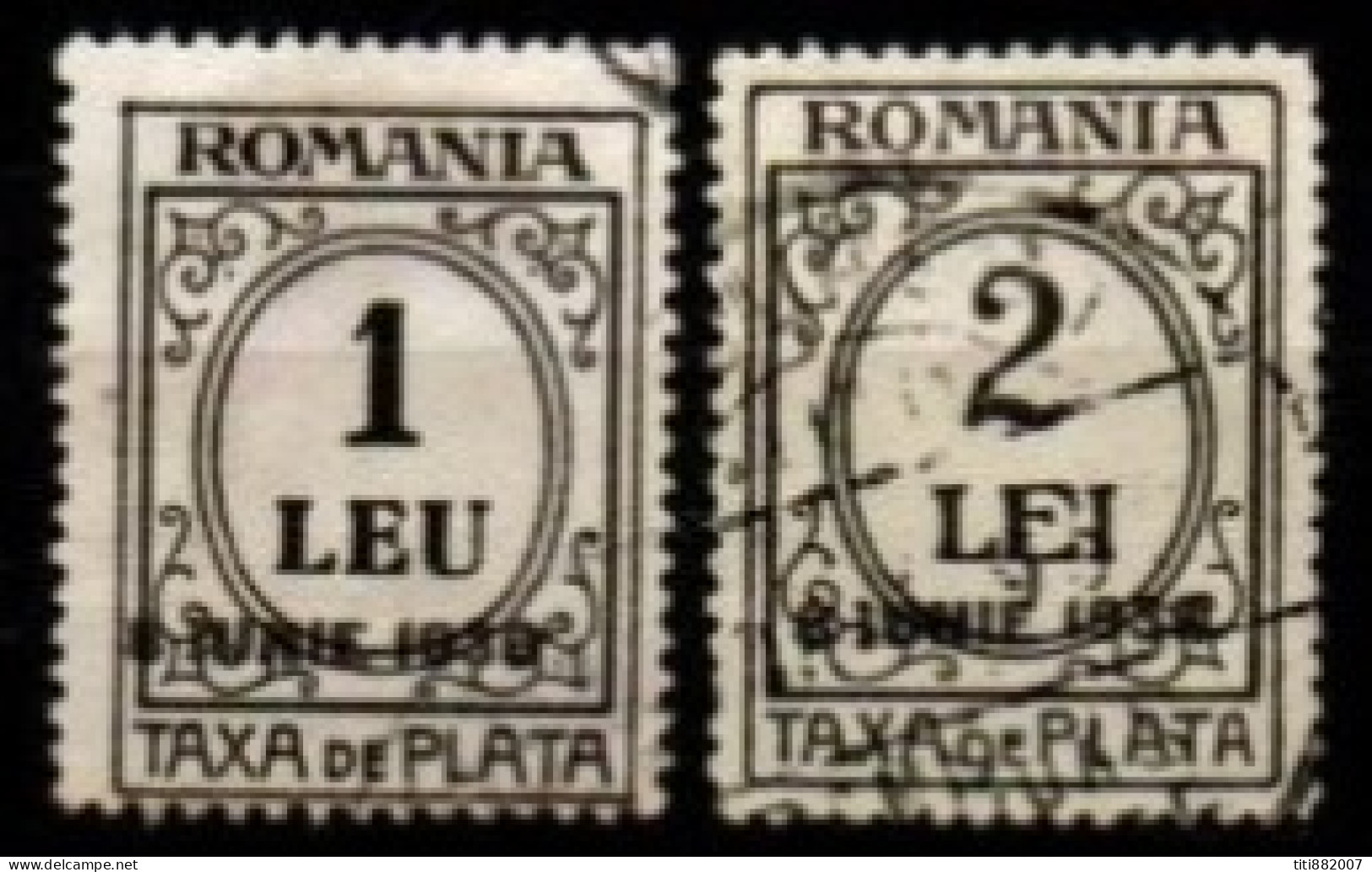 ROUMANIE     -    Taxe   -   1930  . Y&T N° 82 / 83 Oblitérés.  Surchargés - Postage Due