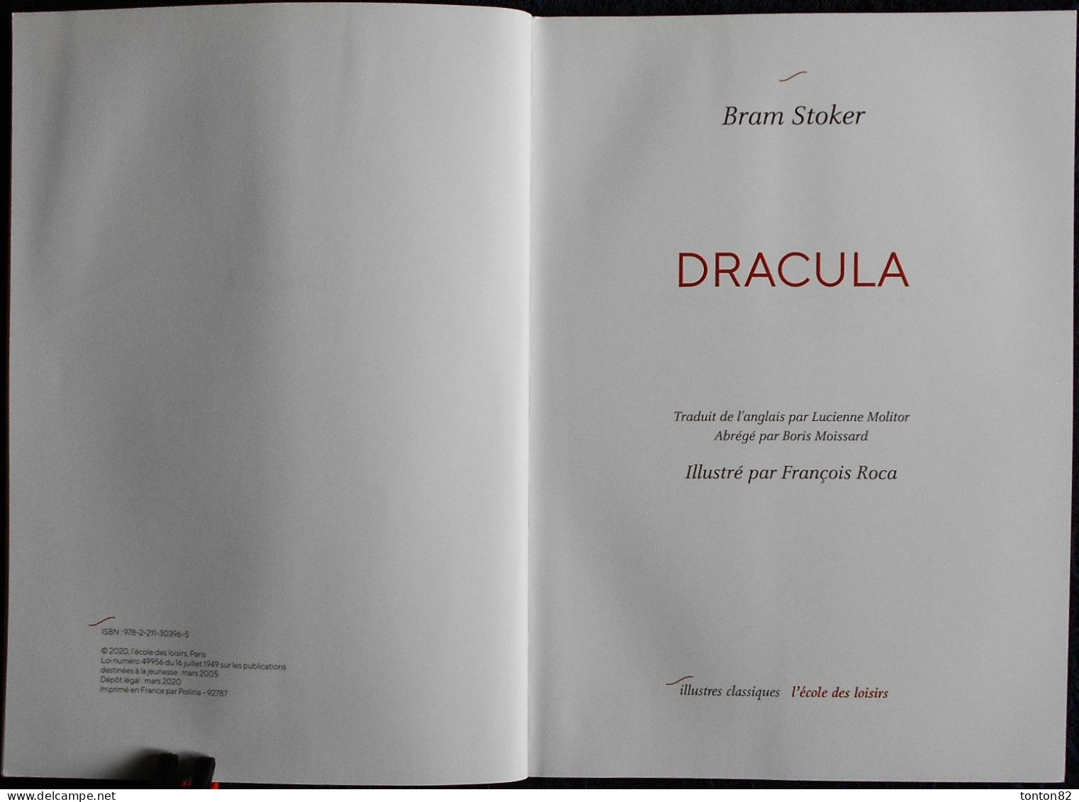 Bram Stoker - DRACULA - " Illustres Classiques " L'école Des Loisirs - ( 2020 ) . - Fantastique