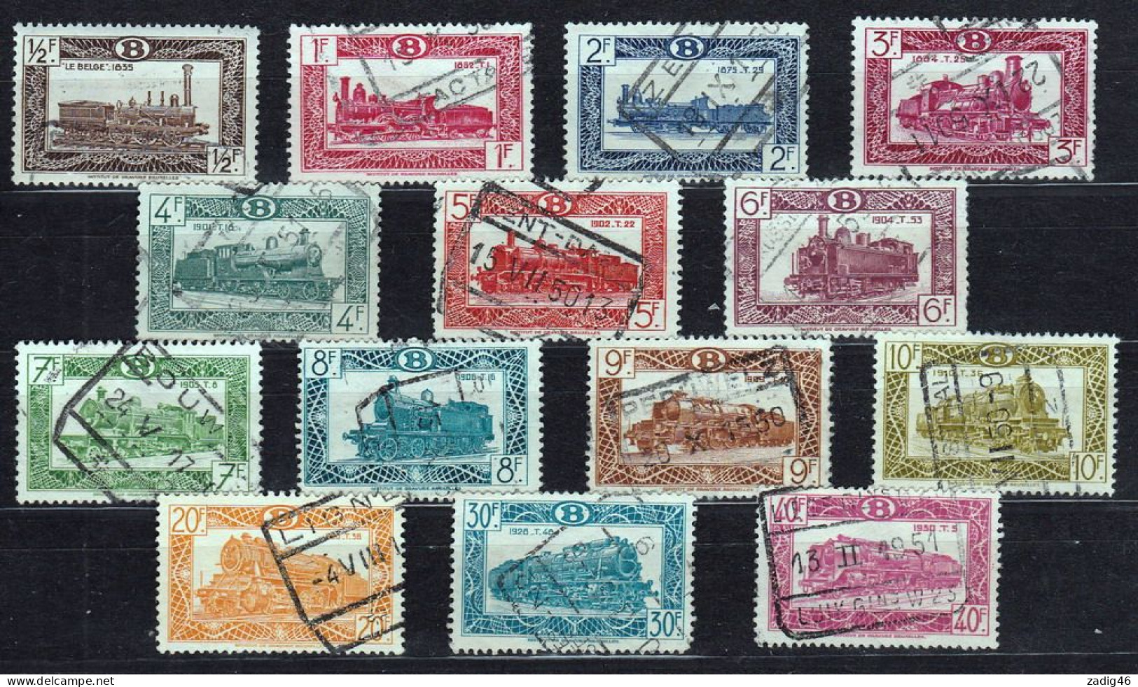 BELGIQUE - CHEMINS DE FER - PETIT LOT DE 14 TIMBRES OBLITERES - Oblitérés