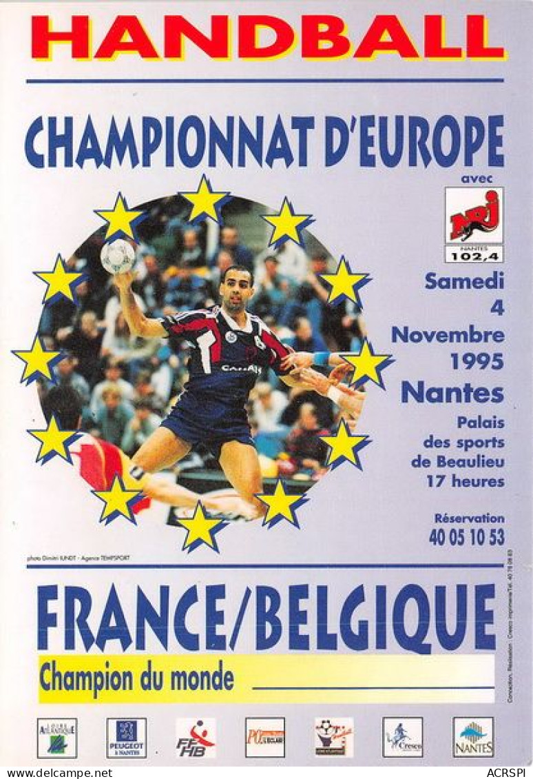 HANDBALL Championnat D Europe FRANCE BELGIQUE 28(scan Recto-verso) MA1416 - Handball