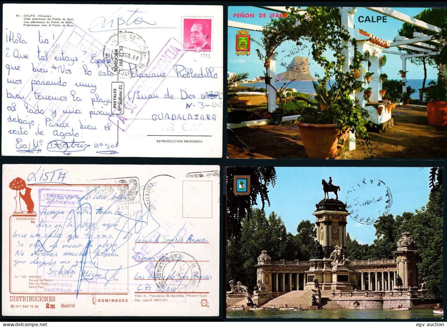 Guadalajara - 2 TP - 2 Postales Con Distintas Marcas De Incidencias - Lettres & Documents