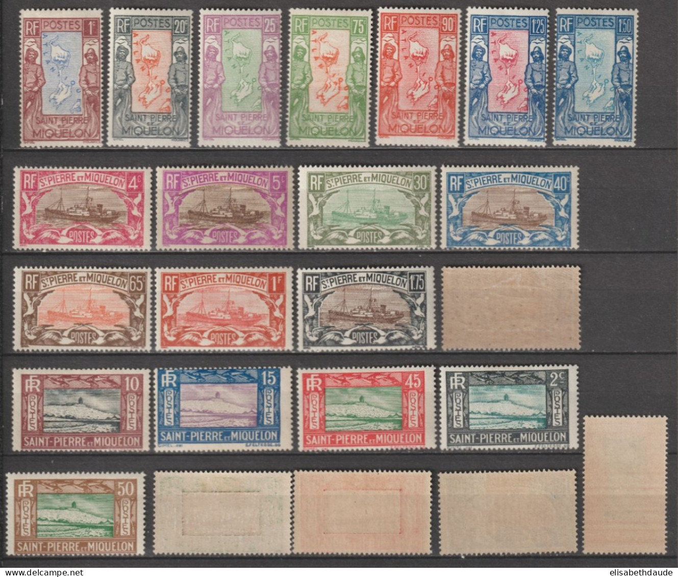 1932 - SPM - RARE SERIE COMPLETE YVERT N° 136/159 * MLH - COTE = 395 EUR. - Unused Stamps