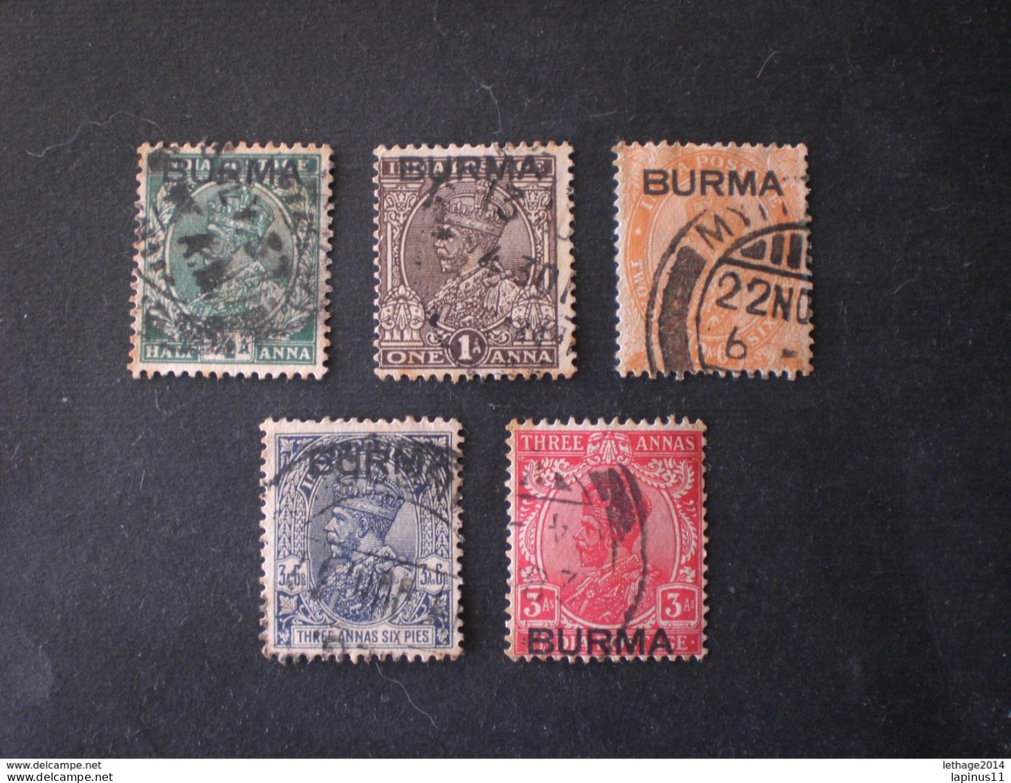 BURMA 1937 India Postage Stamps Overprinted "BURMA" - Bundi