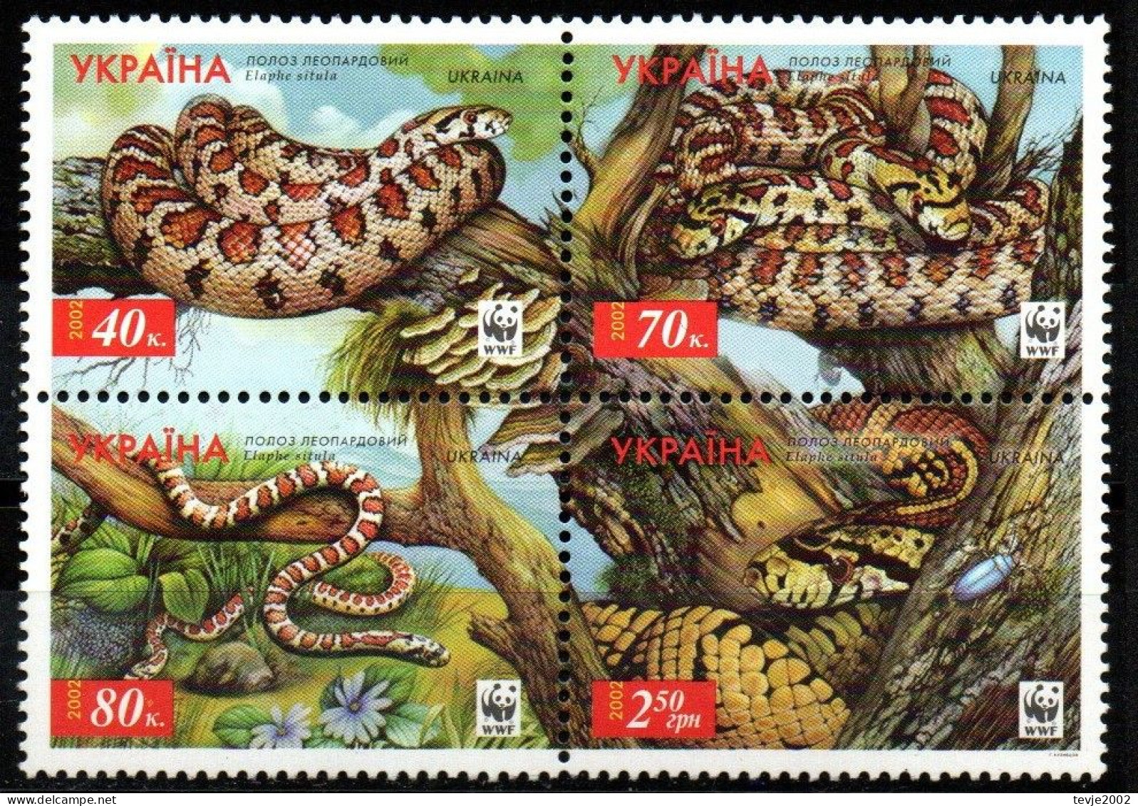 Ukraine 2002 - Mi.Nr. 502 - 505 - Postfrisch MNH - Tiere Animals Schlangen Snakes - Serpents