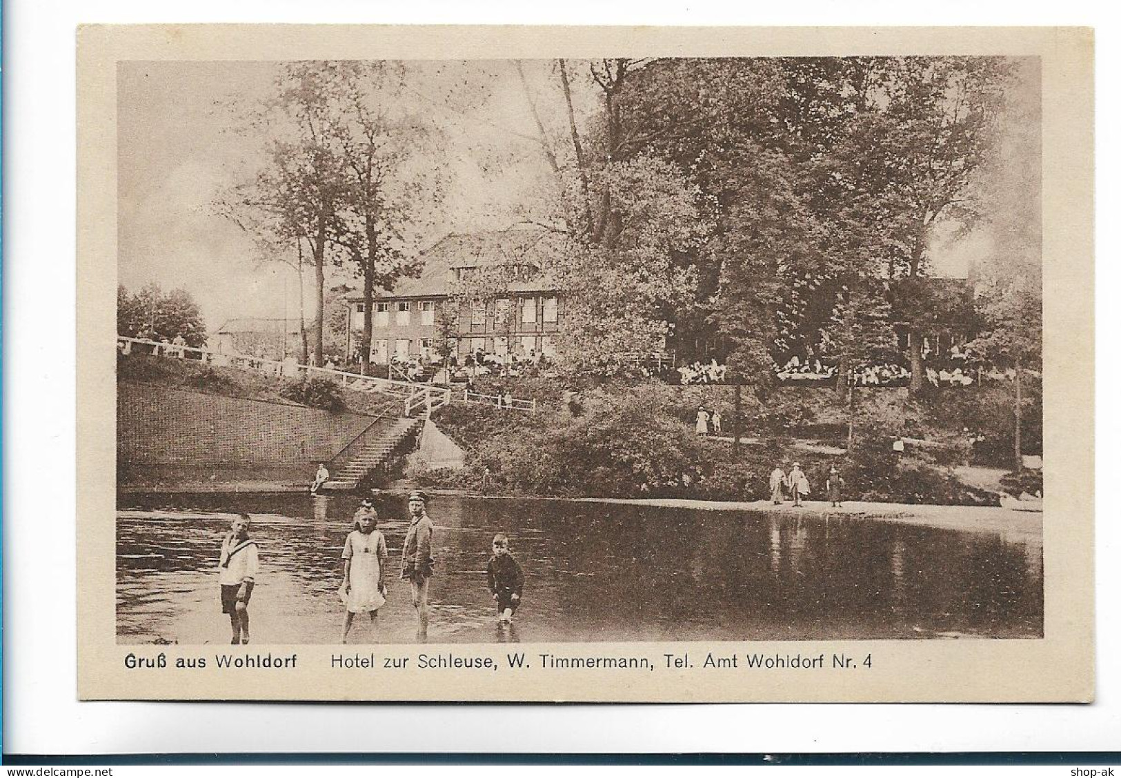 V4999/ Hamburg Wohldorf Hotel Zur Schleuse AK 1924 - Wandsbek