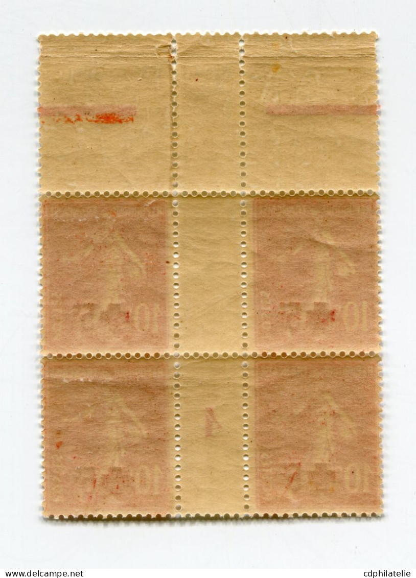 FRANCE N°146 ** TYPE SEMEUSE SURCHARGEE CROIX-ROUGE EN BLOC DE 4 AVEC MILLESIME 4 ( 1914 ) - Millésimes