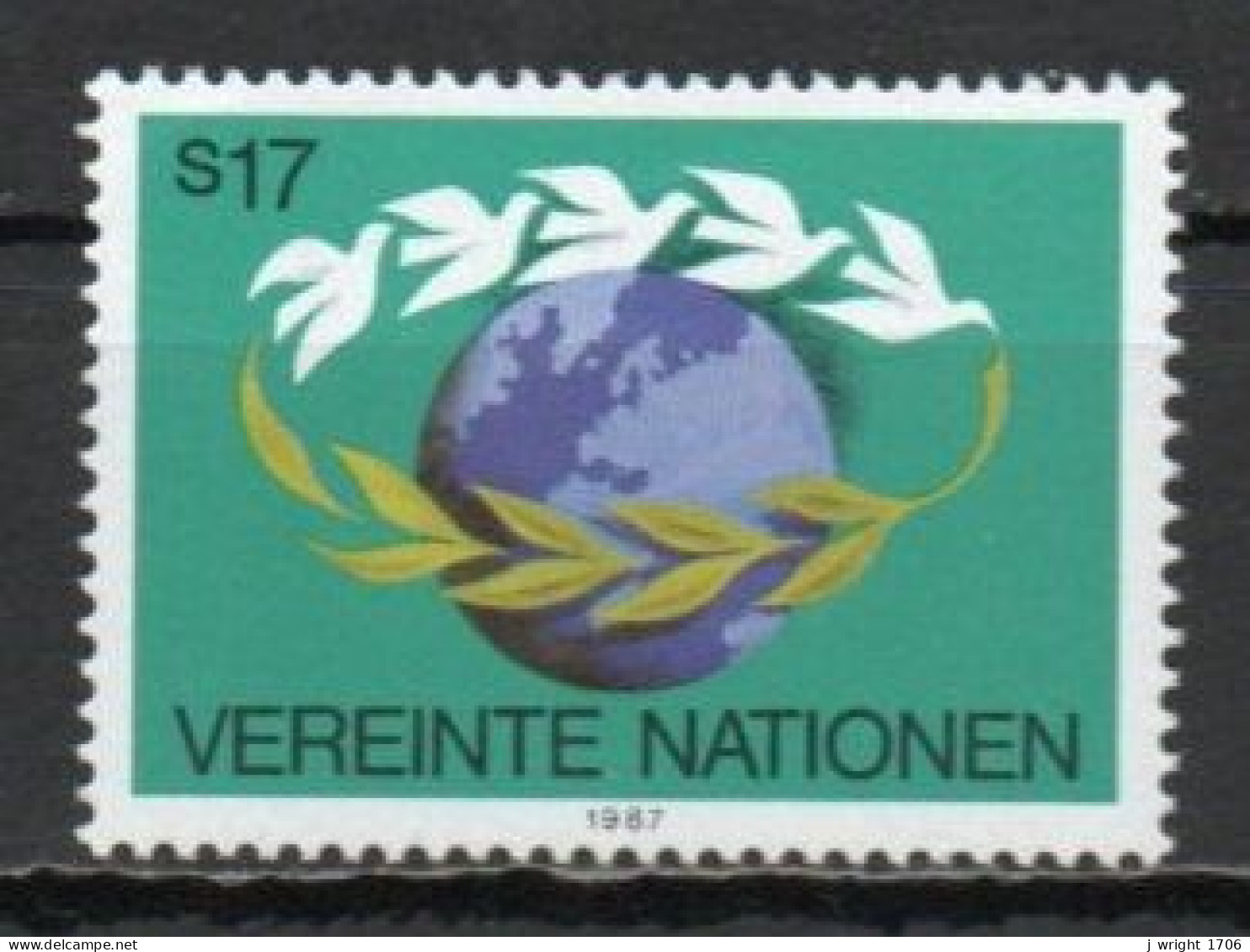 UN/Vienna, 1985, Globe & Doves, 17S, MNH - Neufs