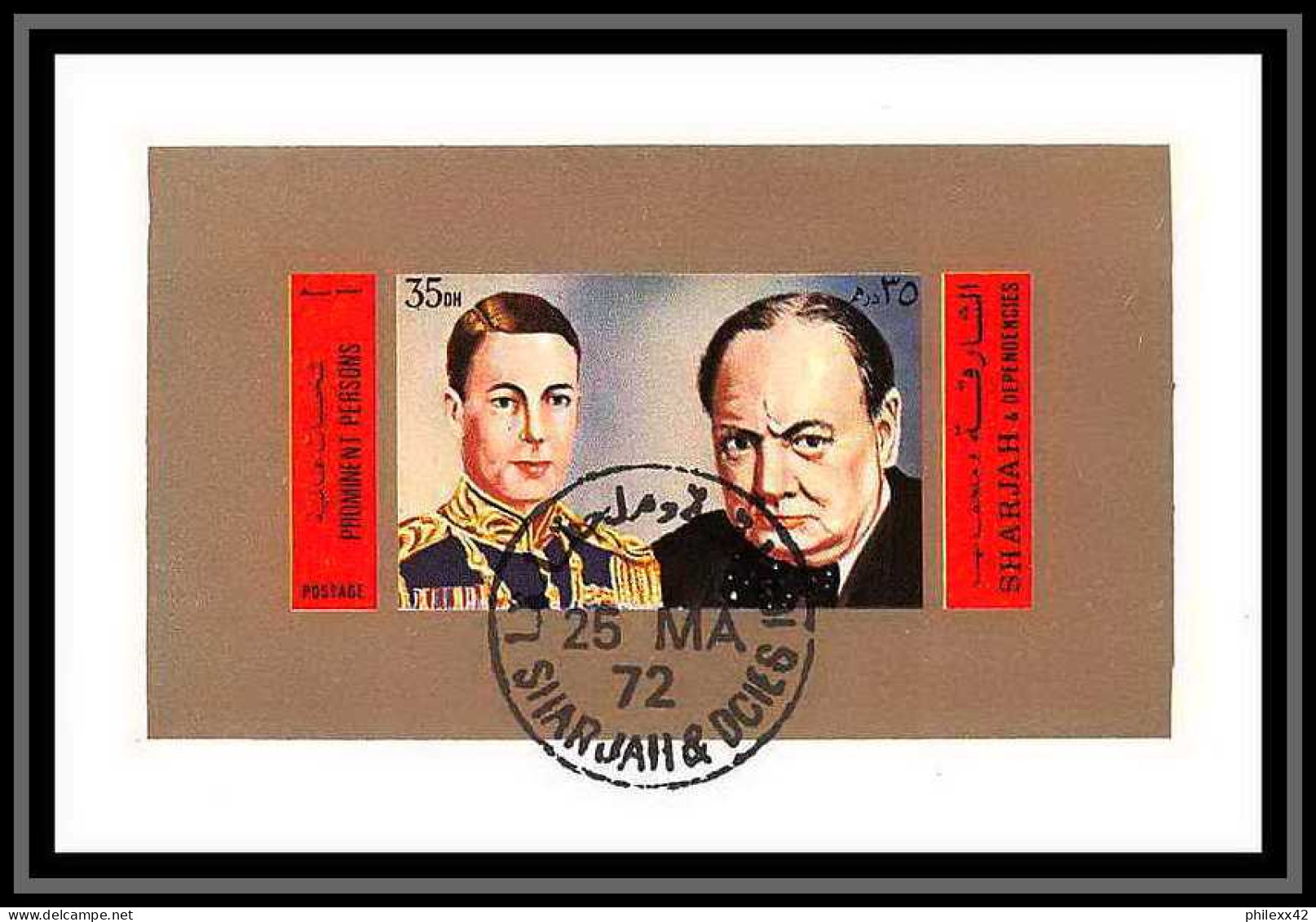 Sharjah - 2036/ N° 889/894 Churchill 1972 Adenauer Eisenhower Queen Elisabeth Alexandra Deluxe Blocs Used - Sir Winston Churchill