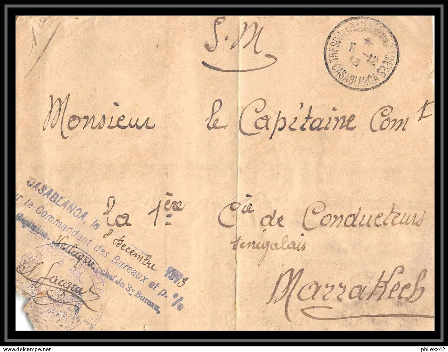 0755 Lot 7 Lettres Chaouia Comptabilité Tirailleurs Cover Occupation Du Maroc War Toutes Signées Rose Burkard... - Collections