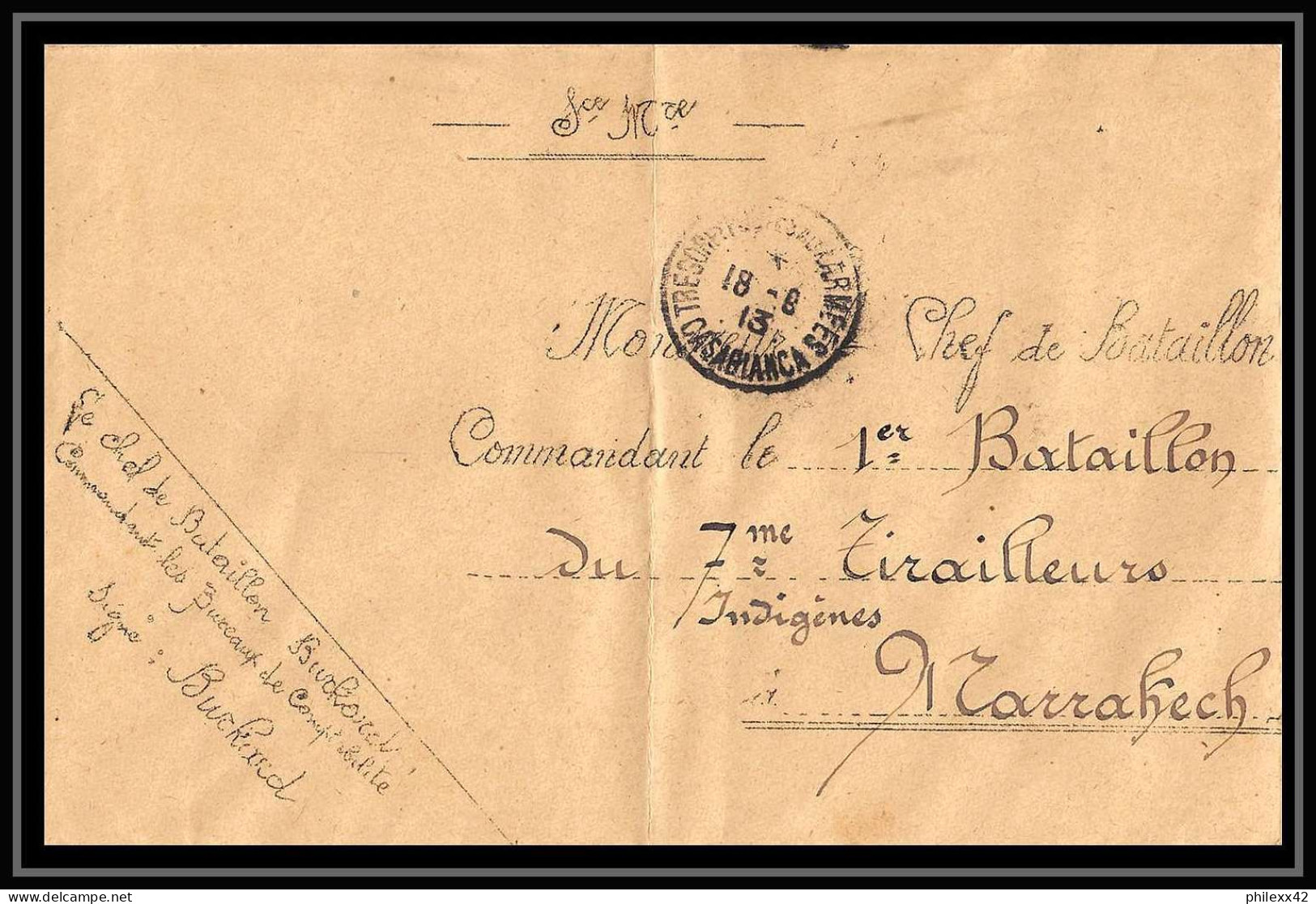 0755 Lot 7 Lettres Chaouia Comptabilité Tirailleurs Cover Occupation Du Maroc War Toutes Signées Rose Burkard... - Collections