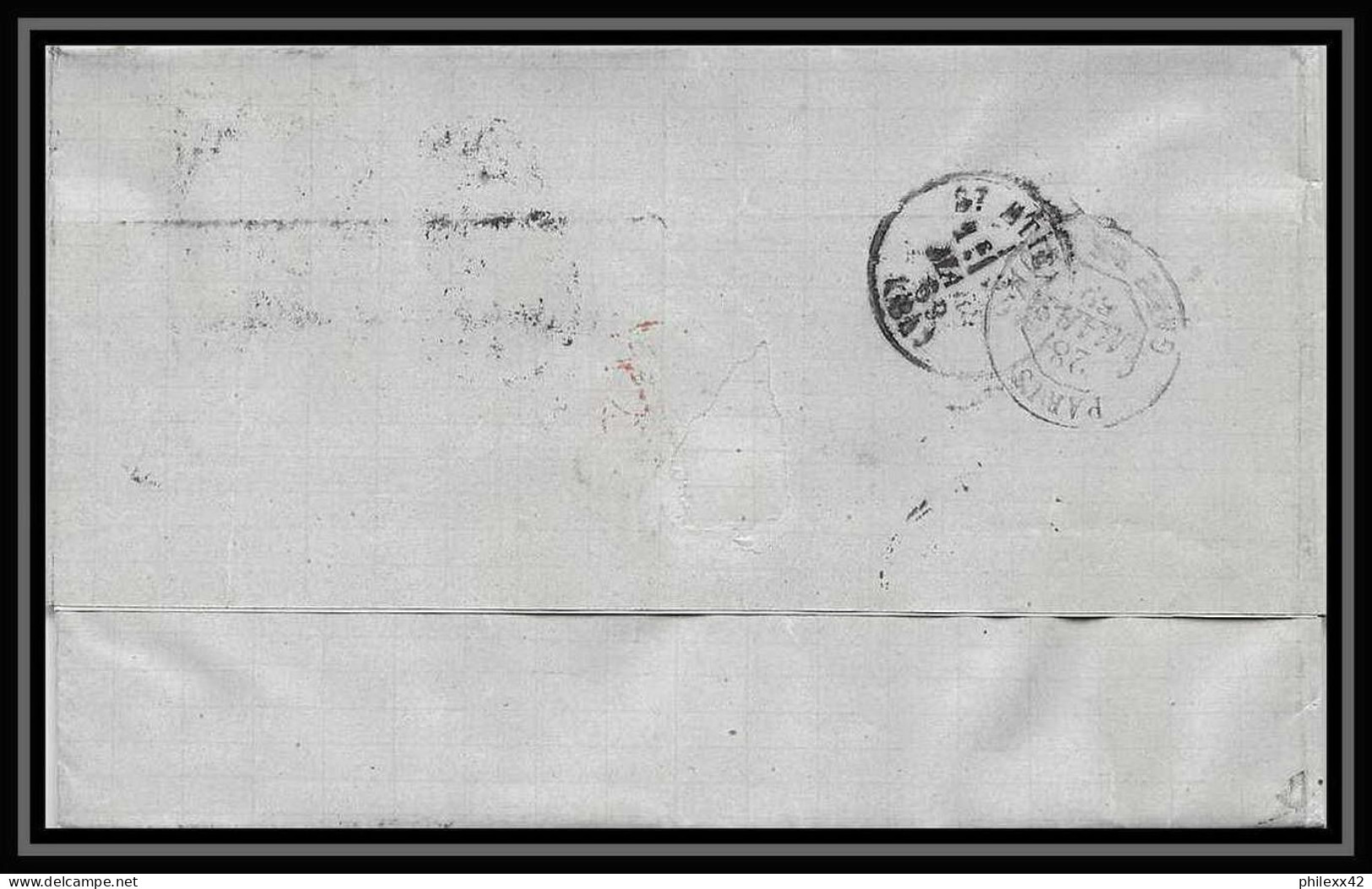 35896 N°32 Victoria 4p London St Etienne France 1869 EC79 PAIRE Lettre Cover Grande Bretagne England - Storia Postale