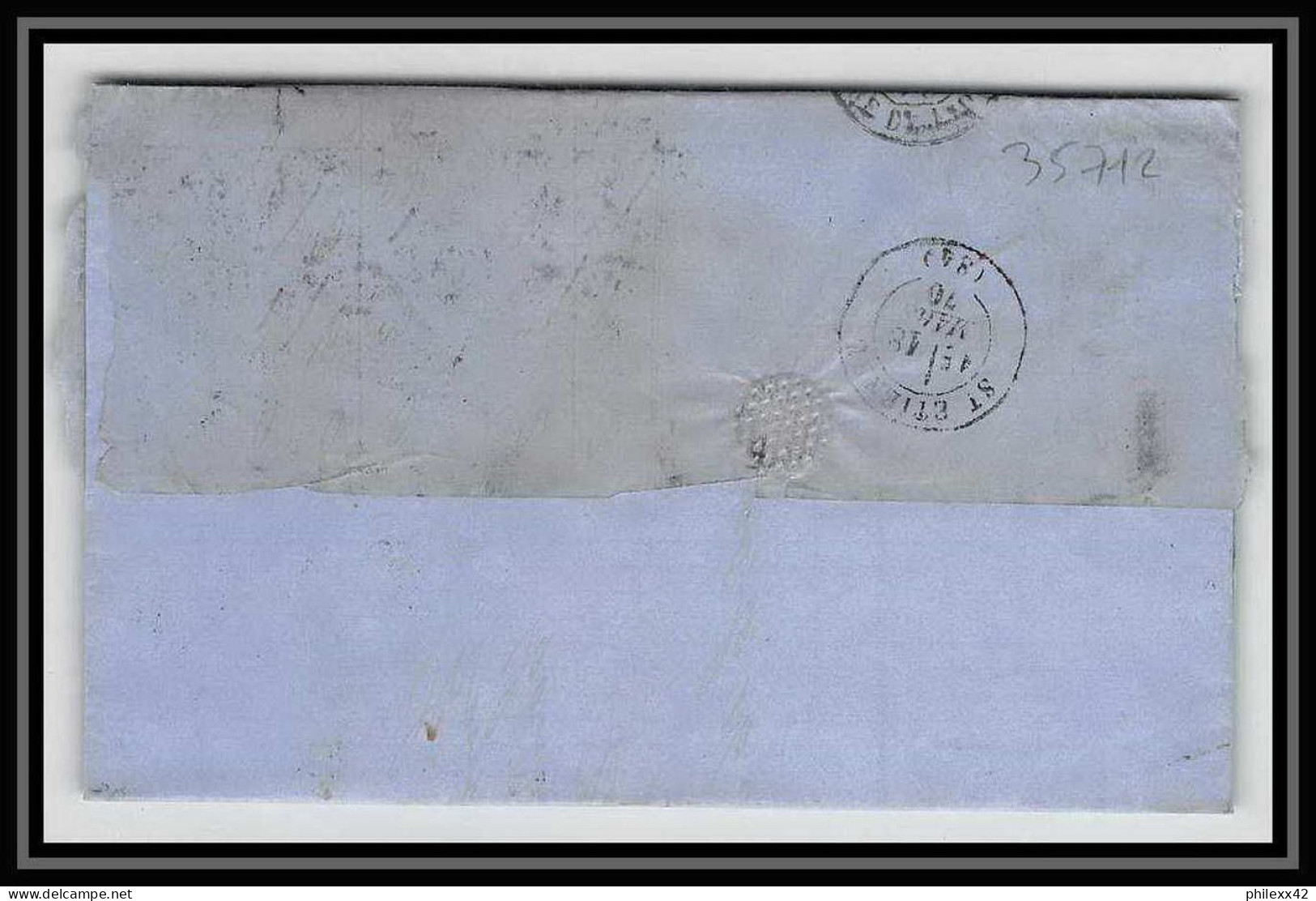 35712 N°32 Victoria 4p Red London St Etienne France 1870 Cachet 73 Lettre Cover Grande Bretagne England - Briefe U. Dokumente