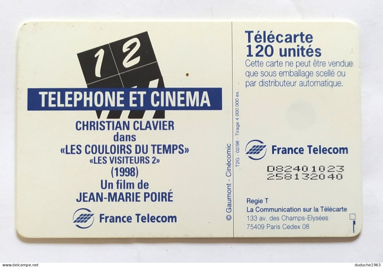 Télécarte France - Téléphone Et Cinéma - Christian Clavier - Non Classificati