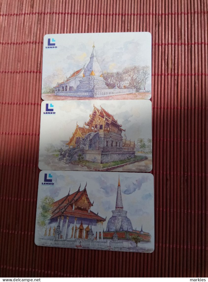 3 Phonecards Thailand Used - Tailandia