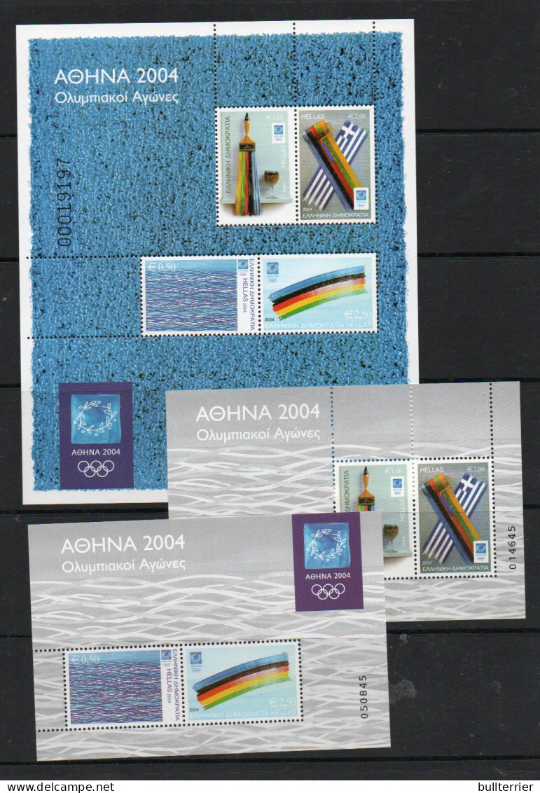 GREECE - 2004- ATHENS OLYMPICS 17TH ISSUE SET OF 3 S/SHEETS  MINT NEVER HINGED,SG £55 - Ongebruikt