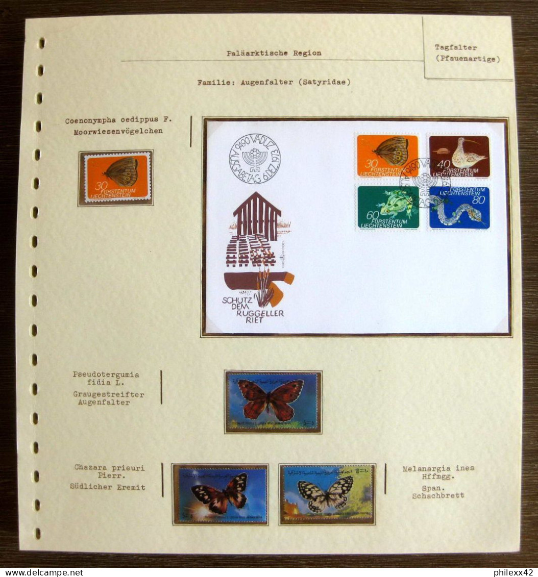 54205 Libye (Libya) Liechtenstein Fdc Papillons Papillon Schmetterlinge Butterfly Butterflies Neufs ** MNH - Vlinders