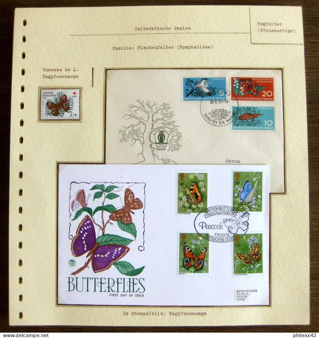 54178 Bretagne Great Britain Finland Allemagne Germany Fdc Papillons Schmetterlinge Butterfly Butterflies Neufs ** MNH - Vlinders