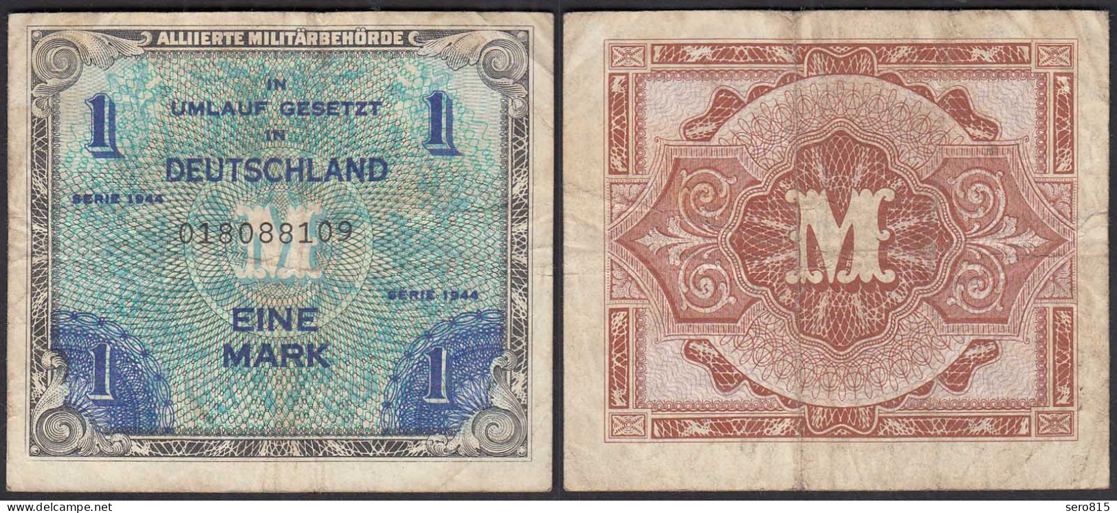 ALLIIERTE MILITÄRBEHÖRDE 1 Mark 1944 Ro 201a VF (3)   (31676 - Otros & Sin Clasificación