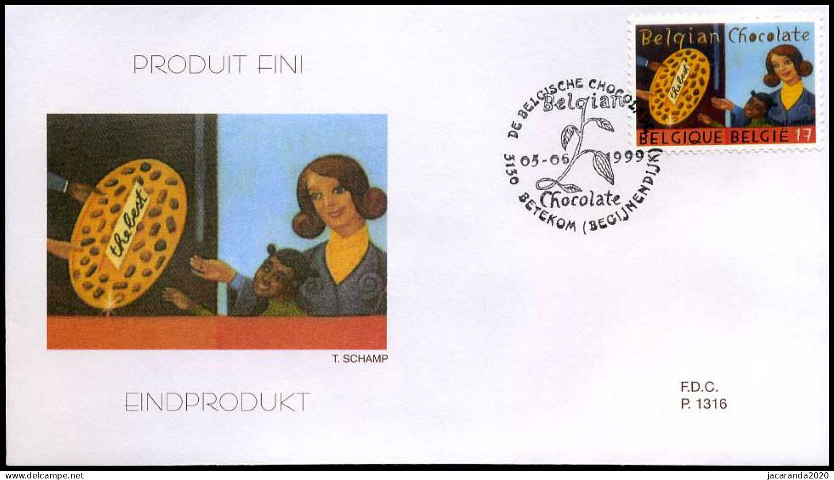 2827 - FDC - Belgische Chocolade  #1  P1316 - 1991-2000